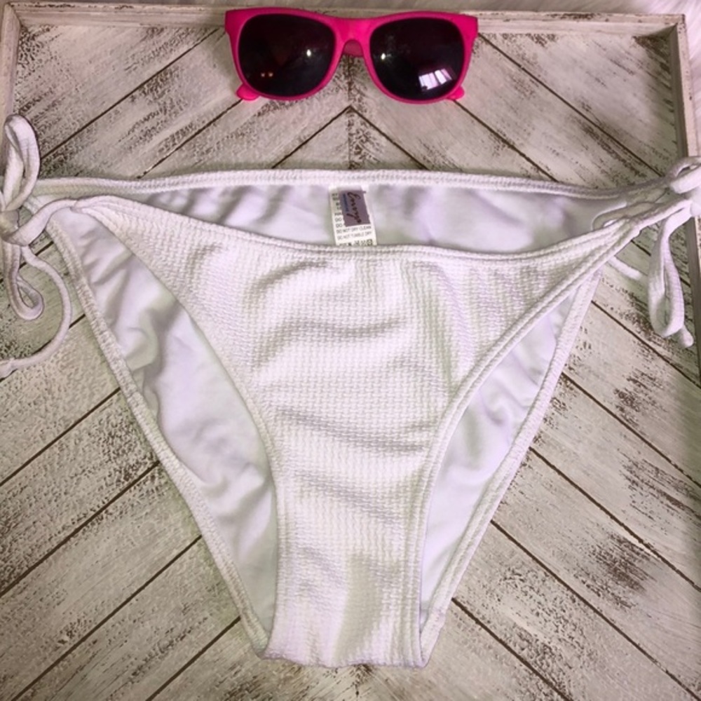 White Tie-Side Bikini Bottom - Classic Women's Swimwear